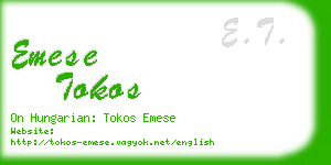 emese tokos business card